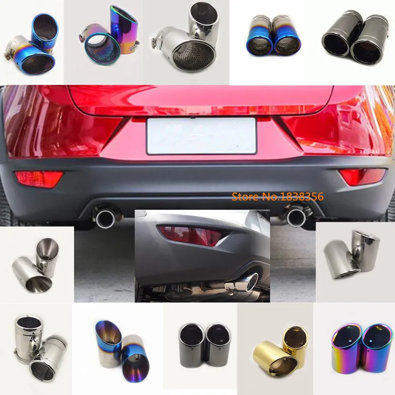 

For Mazda CX-3 CX3 2017 2018 2019 car cover muffler exterior end pipe outlet dedicate stainless steel exhaust tip tail hoods