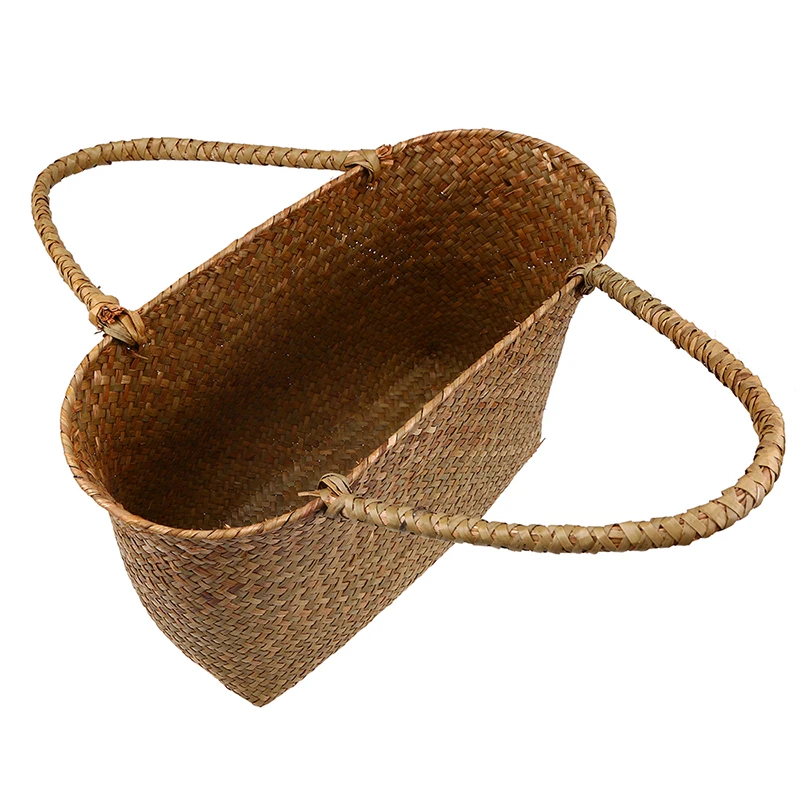 WCIC плетеная корзина для хранения из ротанга ручной работы декоративный цветочный горшок водоросли садовые корзины для еды дорожная сумка для хранения для пикника