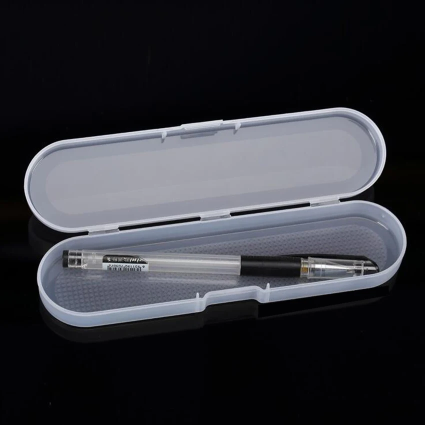 Портативный прозрачный карандаши ящик для хранения откидной крышкой застежкой Пенал Макияж Организатор 17,8*4,4*2,3 мм