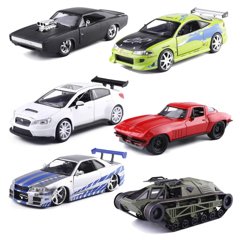 

JADA 1/24 Scale Car Model Toy Fast&Furious 8 DODGE FORD NISSAN Chevrolet TOYOTA HONDA Diecast Metal Car Toy For Gift Kids Gifts