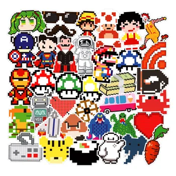 

50 Pcs Mosaic Classic Role Pixel Series Stickers For Notebook Skateboard Bicycle Motorcycle DIY Waterproof Toy Decal Sticker F5