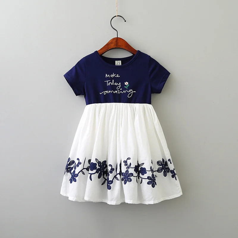 Summer Dress For Girls Embroider Toddler Girl Dresses Flower Princess