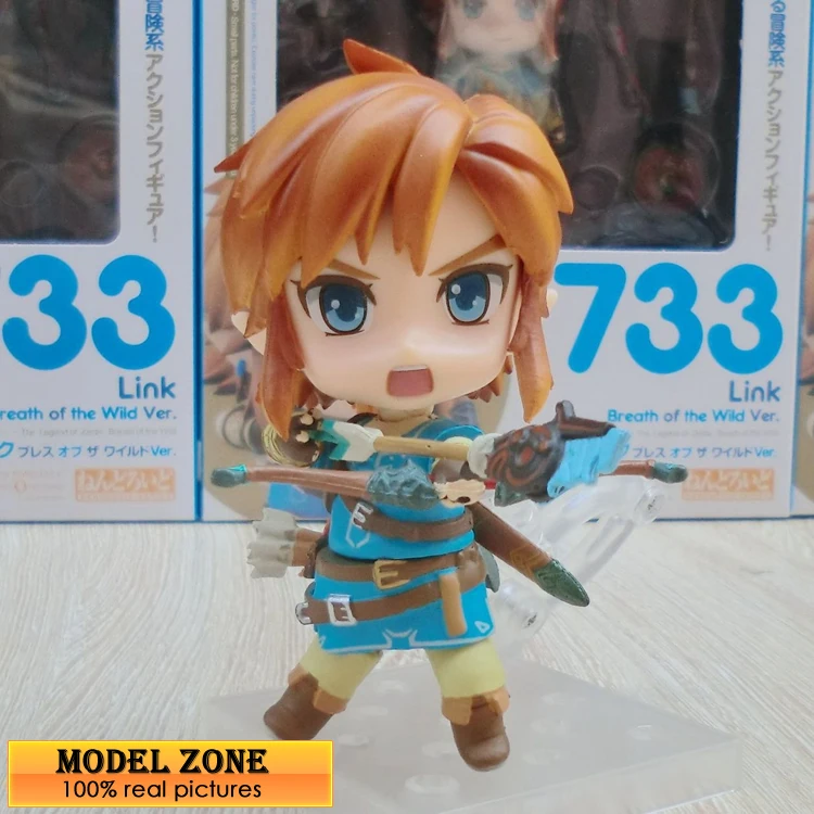 

10cm NO.733 The Legend of Zelda Breath of the Wild Link Nendoroid PVC Action Figure Collectible Model Toy QQ008