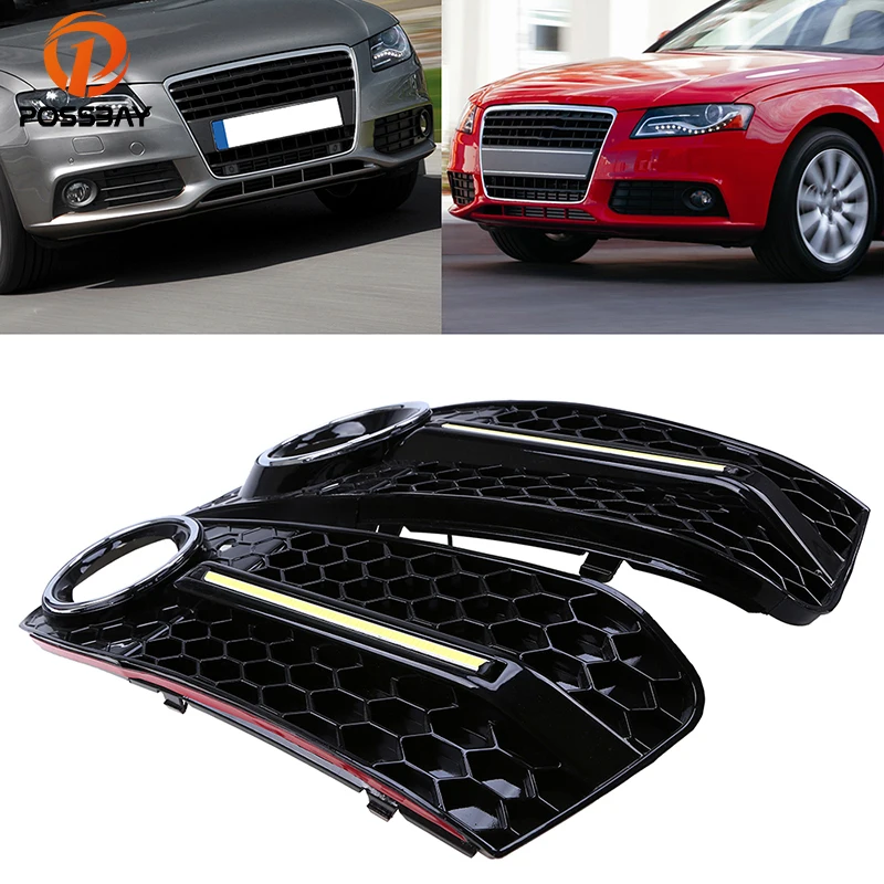 POSSBAY High Quality 1pair Car Lower Bumper Grills Grille With Daytime ...