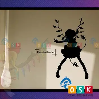 

Oriental Red Devil Hall 2 Miss Wall Stickers Anime Vampire Game Cartoon / glass paste