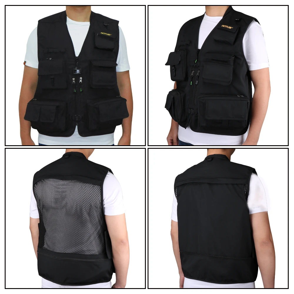 Colete de Segurança Multifuncional para Esportes ao ar Colete com Bolsos de 15 Jaquetas Goture Pesca Livre Tamanho l xl Xxl 9 Coletes de pesca