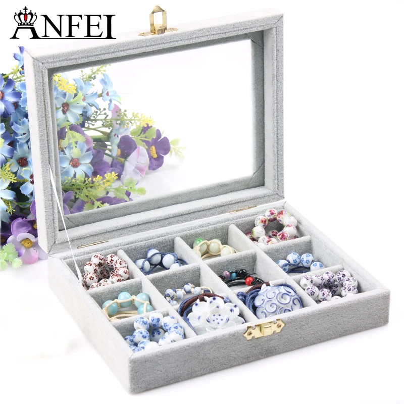 

A213-2 High Grade Velvet Soft Jewelry Box Charms Pendants Storage Display Small 20*15*4.5cm 12units 430g