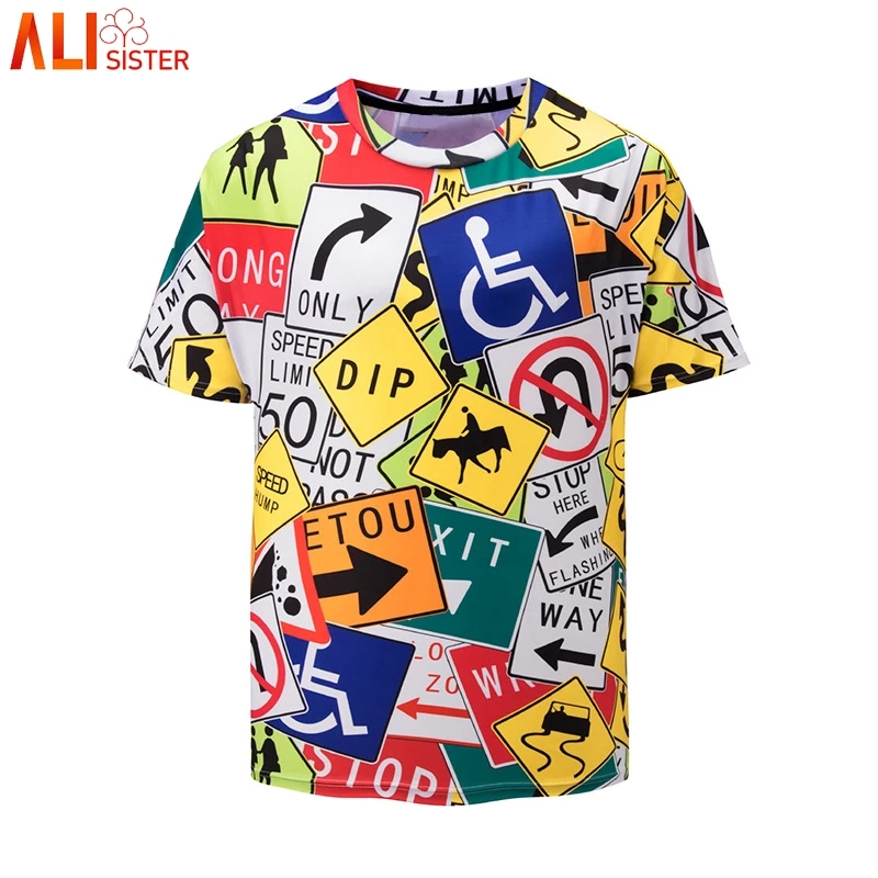 

Alisister Casual Cartoon Print Funny T Shirt 3d Mens Summer Short Sleeve Tshirts Tees Camisa Masculina Male Top M-3XL Plus Size