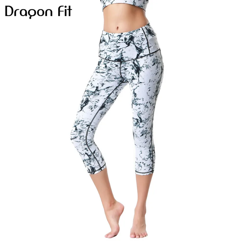 Брюки для йоги Dragon Fit Капри для тренажерного зала с высокой талией эластичные спортивные женские леггинсы для тренировки женская спортивная одежда брюки для фитнеса