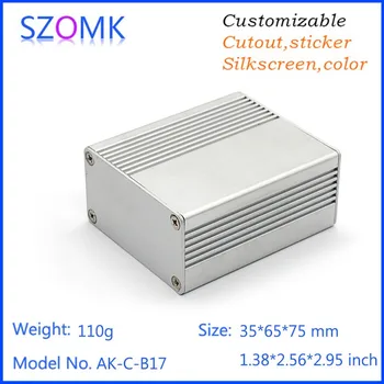 

1 piece, 35*65*75mm anodizing electronic aluminum case extrusion enclosure switch box aluminum housing diy distribution box