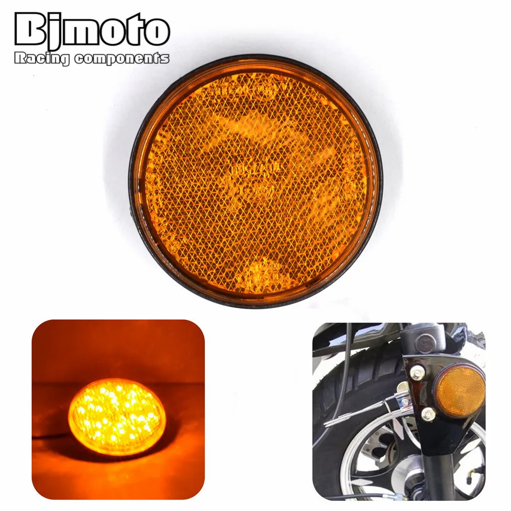 

Round Rectangle Brake Warning Lights Motorcycle Reflector Taillight Turn Signal Light Lamp LED Car ATV Reflectors Truck Side