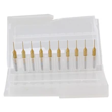 10pcs 1/8″ Titanium Coated Carbide Micro Drill Bits 0.6mm PCB CNC Jewelry Tools