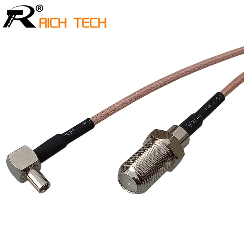 

Customize Coaxial RF Cable 3G modem cable TS9 right angle switch F type female pigtail cable RG316 15cm wholesale price