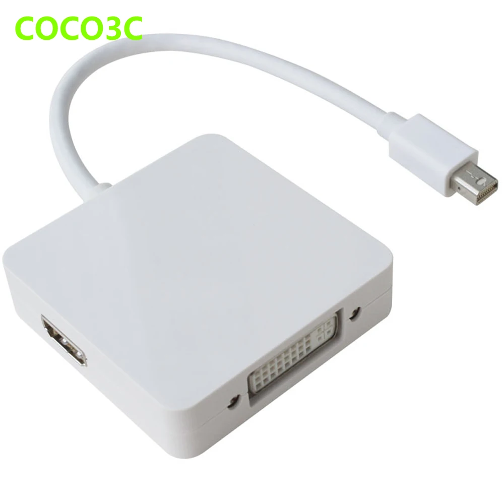 3 in 1 Mini DisplayPort DP to HDMI Display Port DVI 24+5 Pin Cable Adapter Converter Card For