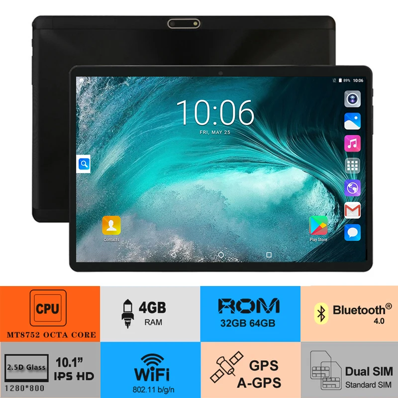 Бесплатная доставка планшет на Android 10 дюймов IPS ядер 4 Гб ОЗУ 64 ПЗУ две sim карты LTD