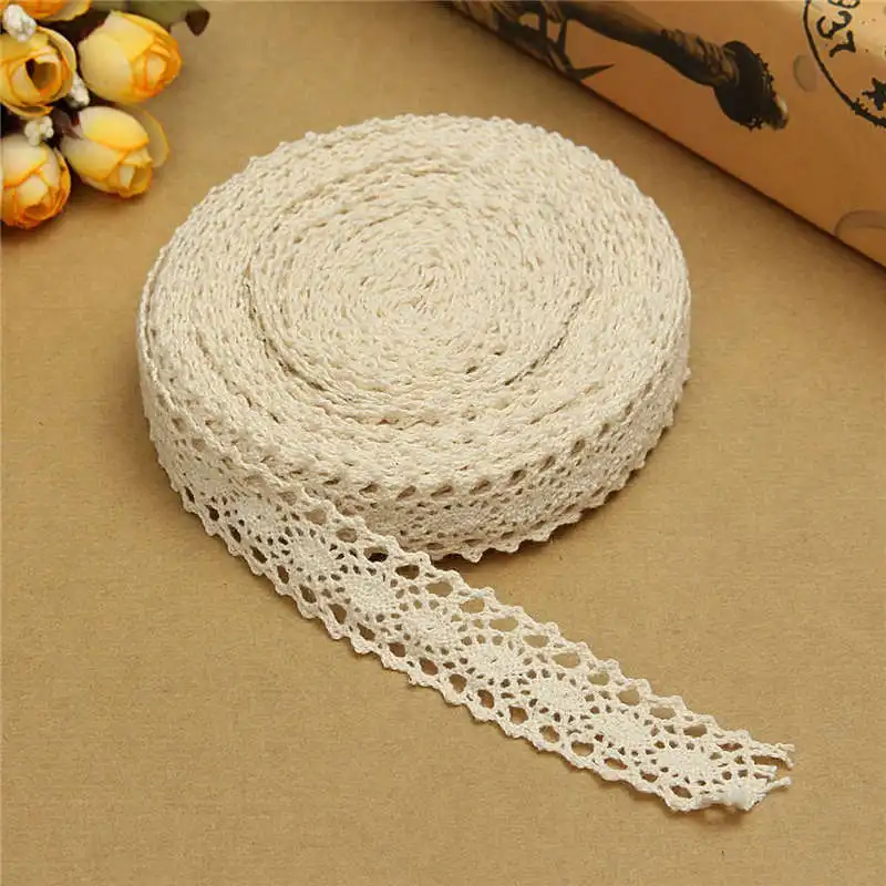 

Beautiful Design 12m Vintage Lace Fabric Trim DIY Crochet Applique Ivory Cream Wedding Sewing Bridal Ribbon Handmade Craft Lace