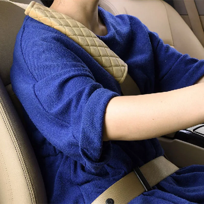 

Car Seat Belt Shoulders Pads Covers Goods Cushion Warm Short Plush Safety Shoulder Protection Auto Interior Accessories 4 Season