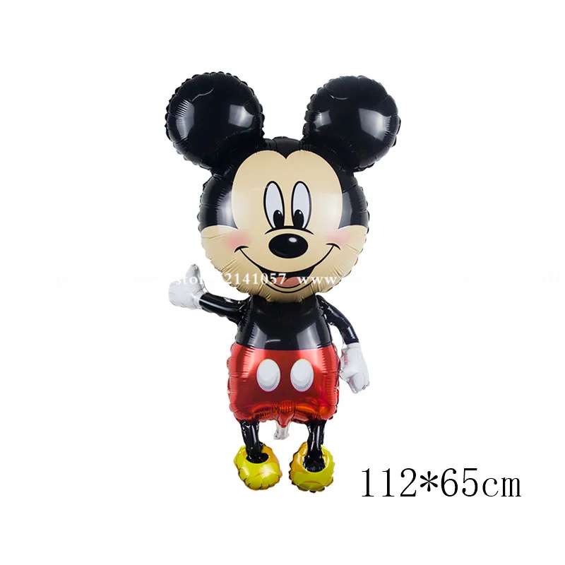 112 см гигантский шар Минни Микки на день рождения Детские Классические игрушки подарок фольгированный шарик, мультфильмы детские вечерние украшения - Цвет: 112x65 Mickey