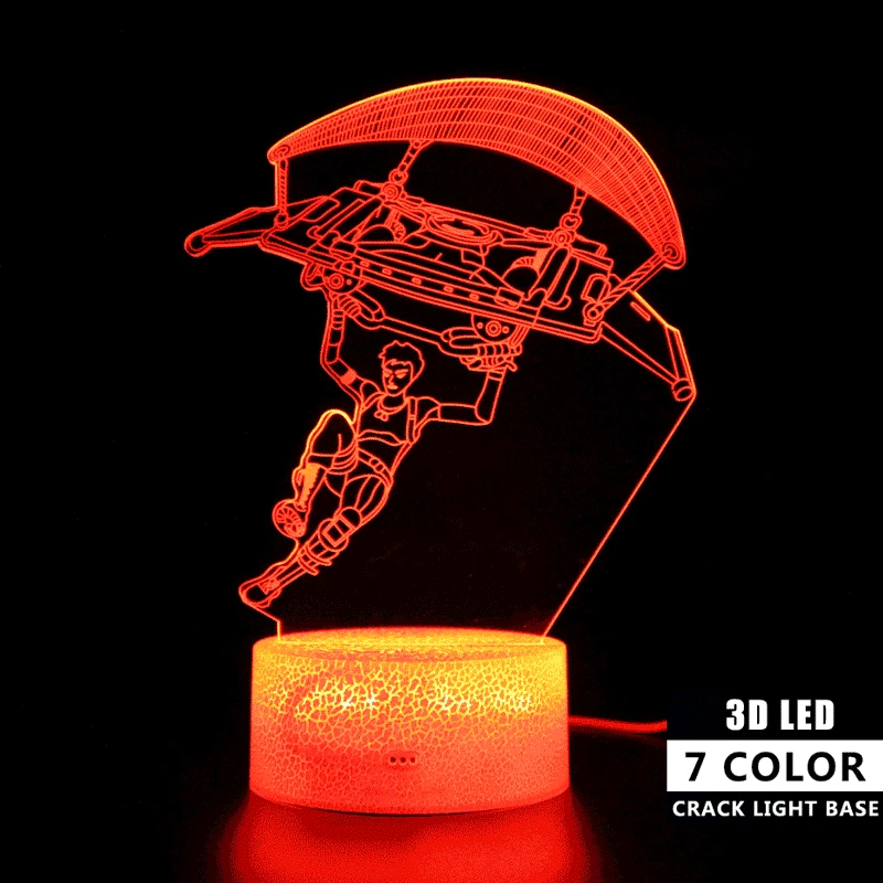 Битва Royale Планерная лампа база дистанционного управления 3d настольная лампа сенсорные светодиоды детский ночник иллюзия Лампа RGB