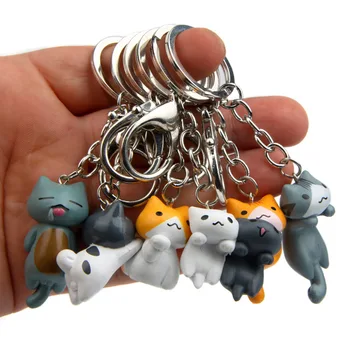 

Baby toys 6 pcs/lot Japanese cat carabiner creative keychain car key ring Korean couple bag pendant action & toy figures dolls