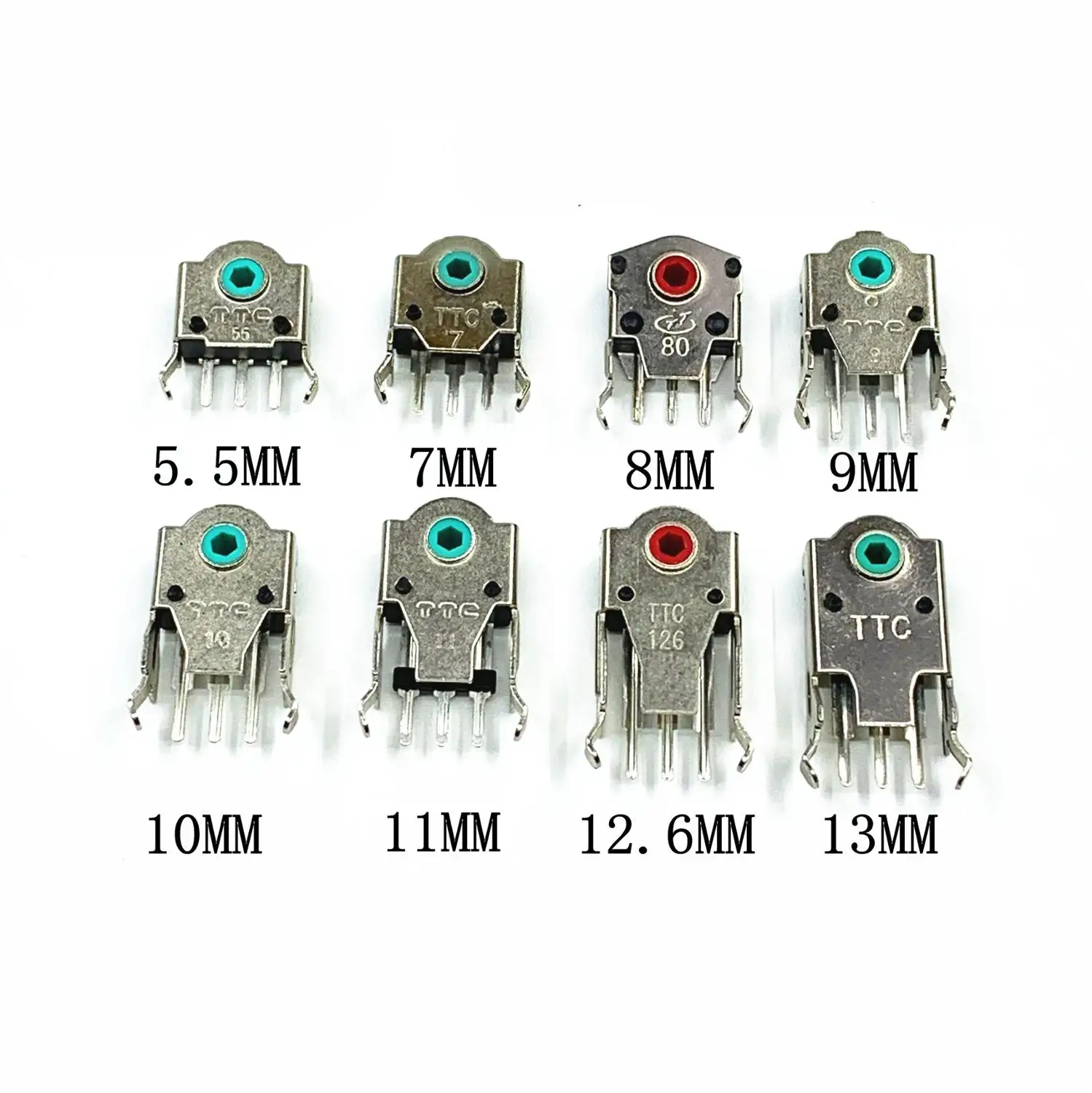

100pcs TT/C 5.5/7/8/9/10/11/12.6/13MM mouse wheel encoder Red core green core decoder 5 million life expectancy
