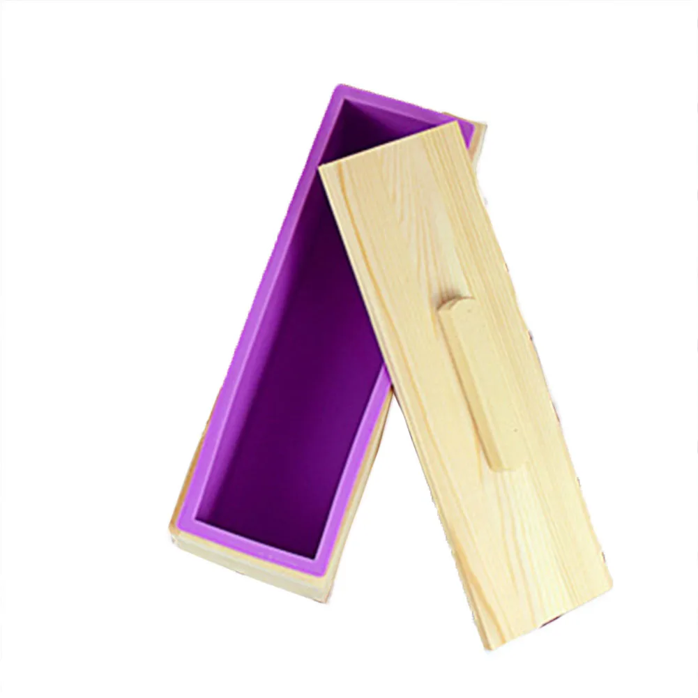 

1.2KG Toast Multi-functional Lid Durable Soap Mold Set Baking Tool Rectangle Cake Handmade Silicone DIY Wood Box Frame Making