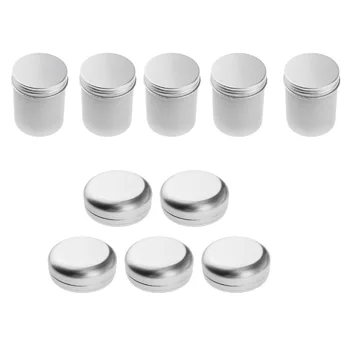 

10Pcs Aluminium Tin Pot Cosmetic Cream Balm Salves Jars Bottles Containers