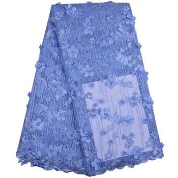 

Nigerian sky blue Laces Fabric Wedding African French Net Lace With Embroidered French Mesh Tulle Lace Fabric for party A1305