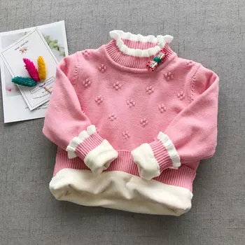 

Newborn Baby Girls wear clothes outfits velvet knit Pullover sweater coat for winter toddler girls baby clothing jacket sweater