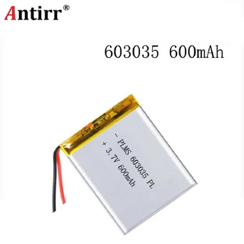 

Free Shipping Polymer battery 600 mah 3.7 V 603035 smart home Li-ion battery for dvr GPS mp3 mp4