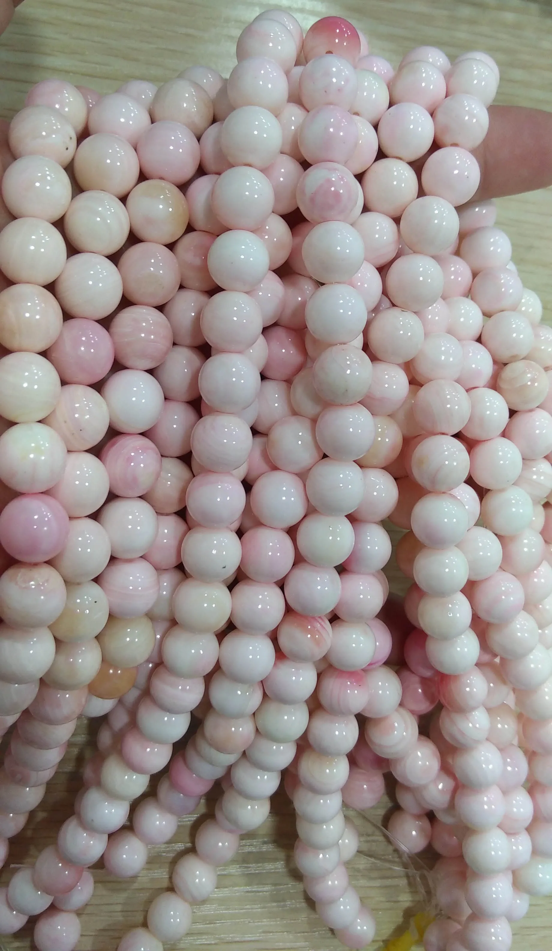 Настоящая детская розовая ракушка, круглый шар, розовые красные ювелирные бусины для браслета-ожерелья 6 мм 8 мм 10 мм 12 мм, полная нить 16"