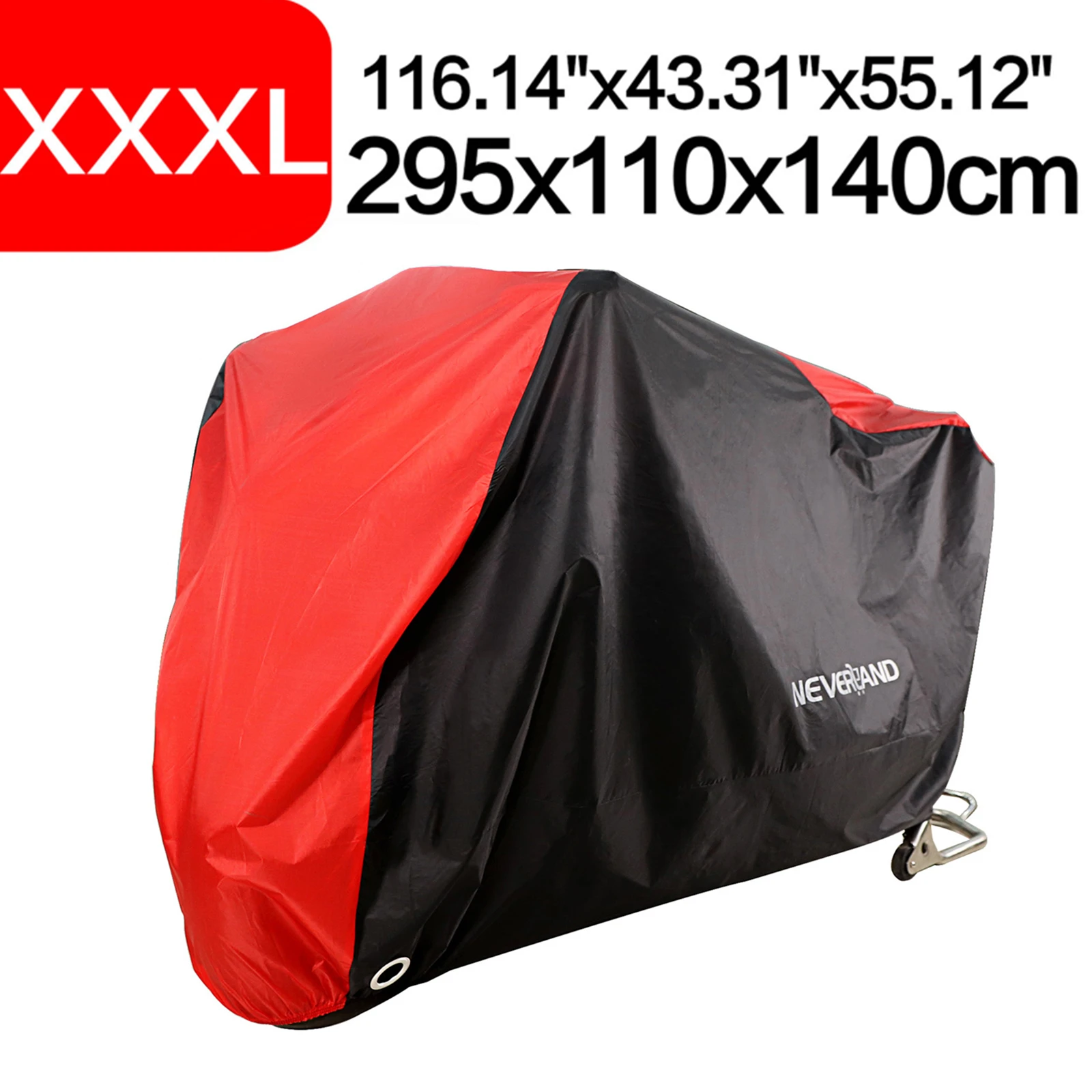 

XXXL 295x110x140cm 190T Waterproof Black Red Motorcycle Covers Outdoor Indoor Motorbike Scooter Motors Rain UV Dust Protective