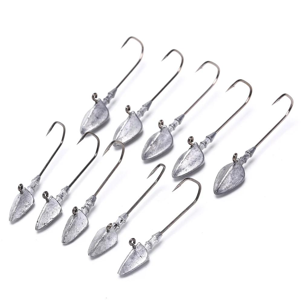 5Pcs Lead Head Hook Walk Fish Head Hooks Lure Hook Jig Head Multicolor