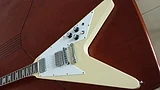 

Irregular shape red\black\white electric guitar with flying V,LP pickups,golden hardware,rosewood fingerboard,free shipping