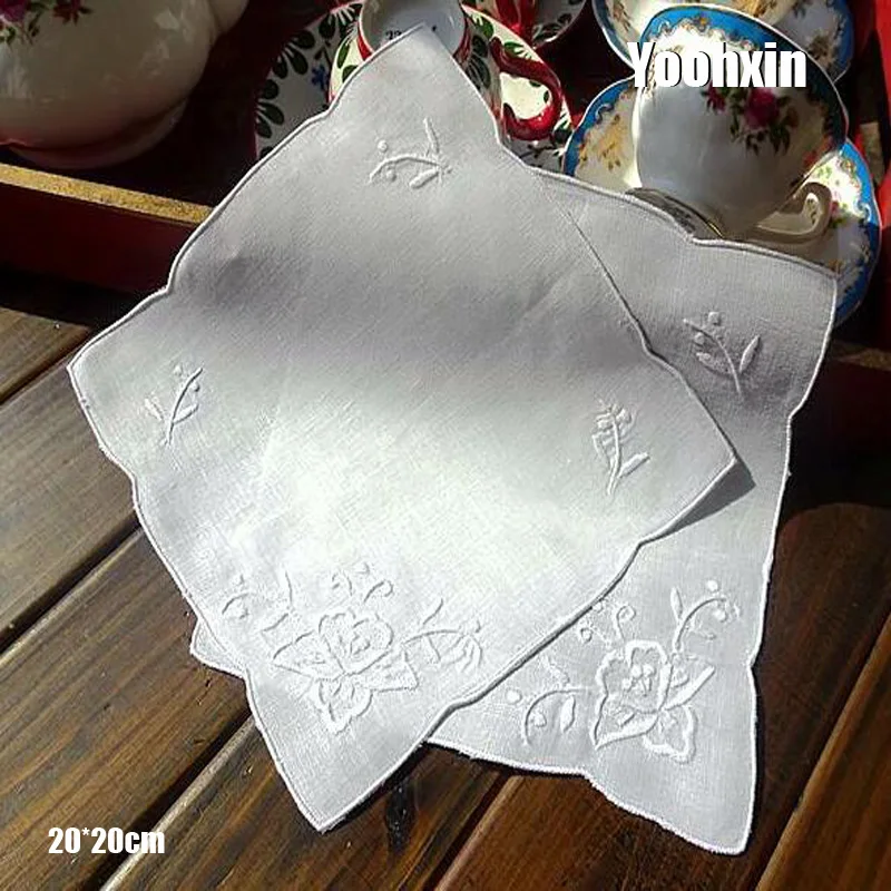 

3PCS Modern Lace Square Embroidery table place mat wedding pad Cloth placemat cup mug tablecloth tea pan coaster dining doily