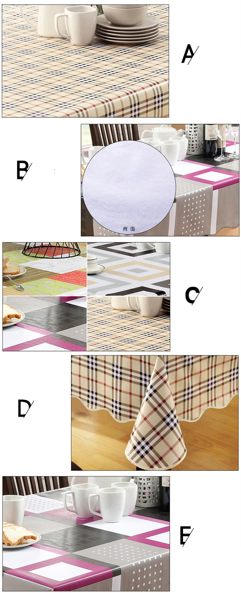 8 Types Simple Plaid Waterproof PVC Plastic Tablecloth For Table Oilproof Fabric Retangle Tea Table Cover  Hotel & Home Decor   