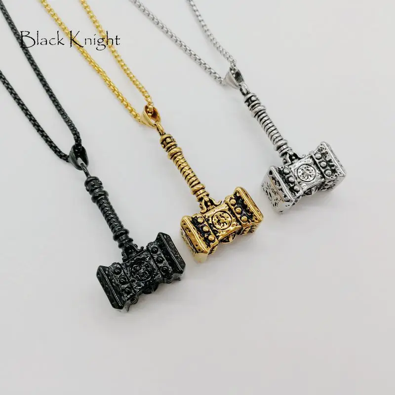 

Fashion New Brand Male 316L Stainless Steel Hammer Thor Pendant Statement Necklace Rock Punk Mens Jewelry Accessories CAGF0437