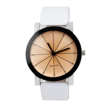 

1PC Men Quartz Dial Clock Leather Wrist Watch Round Case montre homme bracelet cuir reloj hombre acero inoxidable redondo
