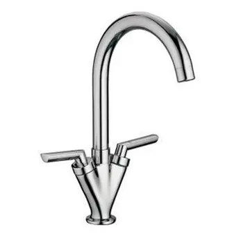 

Free Shipping! rotate 360 degrees.100% brass polished chrome color Dual handle kitchen mixer faucet .1pcs/lot