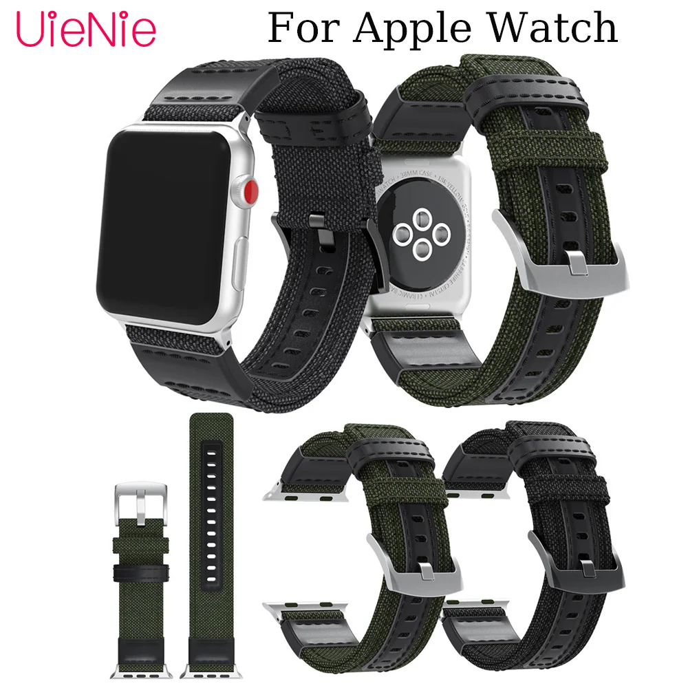 

Canvas watch strap For Apple Watch 40mm 44mm 38mm 42mm smart watch wristband for Apple Watch series 4 3 2 1 iWatch bracelet