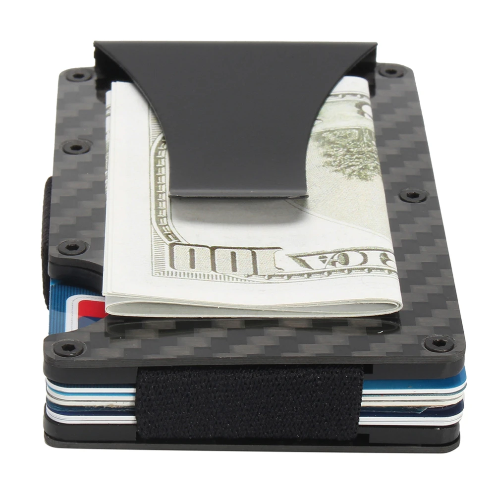 Модный тонкий карбоновый кредитный держатель для Карт RFID несканирующий металлический кошелек мужской Carteira Masculina Billetera