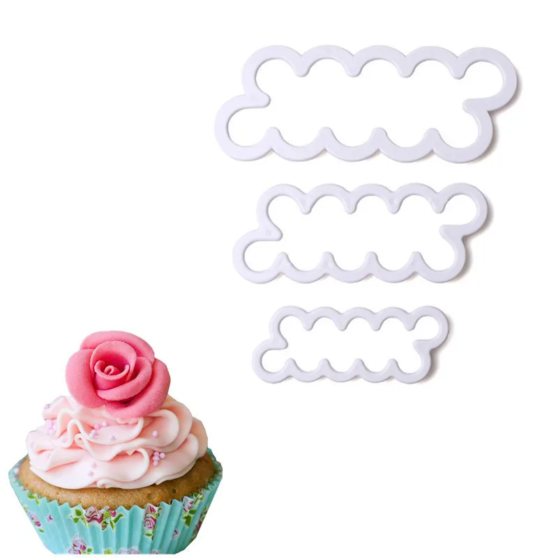 

3pcs/set Rose Flower fondant Molds sugar craft Fondant flower modeling moulds tools Cake Decorating tools cutters 70