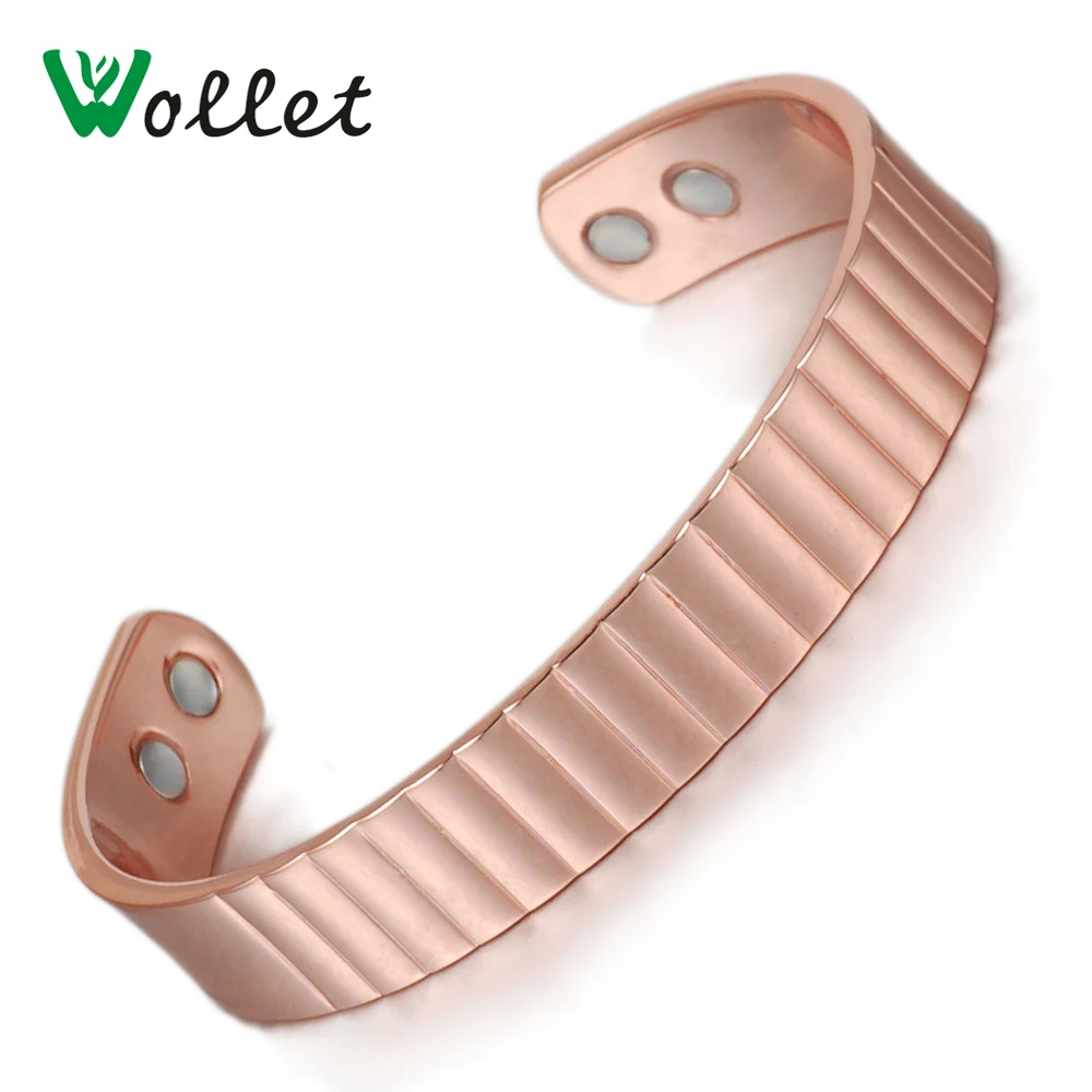 

Wollet New Arrival Fashion Jewelry Copper Bangle Healing Energy Balance Bio Magnetic Pure Copper Cuff Bracelet Bangles For Men