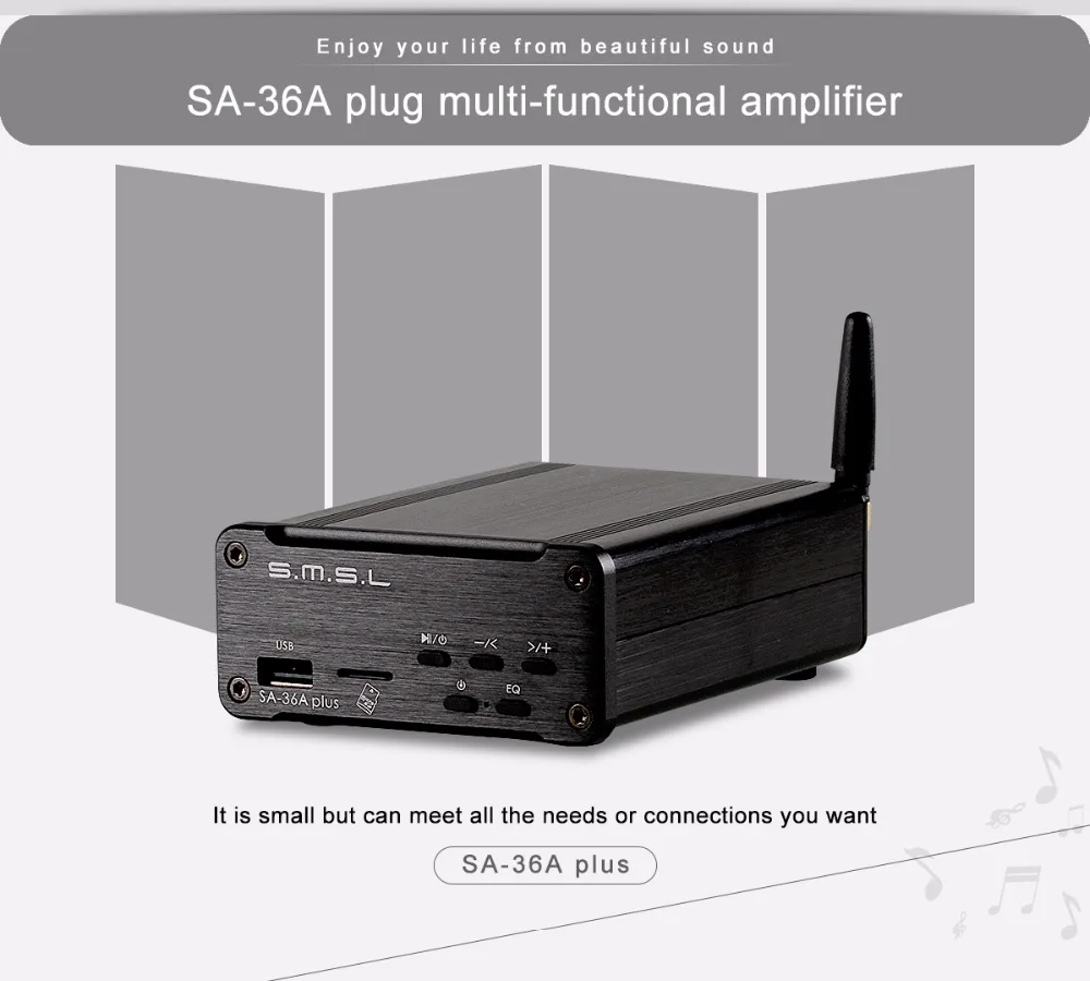 SMSL SA-36A Plus HIFI аудио класса D усилитель 30 Вт* 2 TPA3118 Bluetooth цифровой усилитель мощности AUX/U диск/TF карта/USB вход