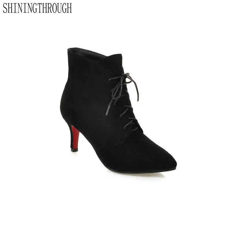 

2020 New Women Fashion Ankle Cross-tied Women Boots Pointed Toe High Heel Women Shoes Spring Autumn Party Ladies Shoes