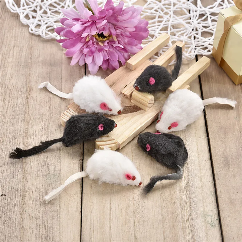 dog chew toys 12PCS Cat Toy Mouse Mixed Loaded Black White Mouse Toys Cat Teaser Kitty Kitten Funny Sound Squeaky Toys for Cats Pet Mice Toys indestructible stuffed dog toys