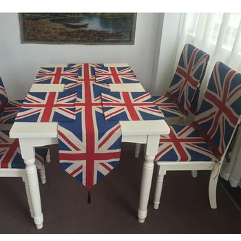 

Embroidered Table Cloth Set United Kingdom National Flag Table Runner Table Mat And Cushion British Home Decoration