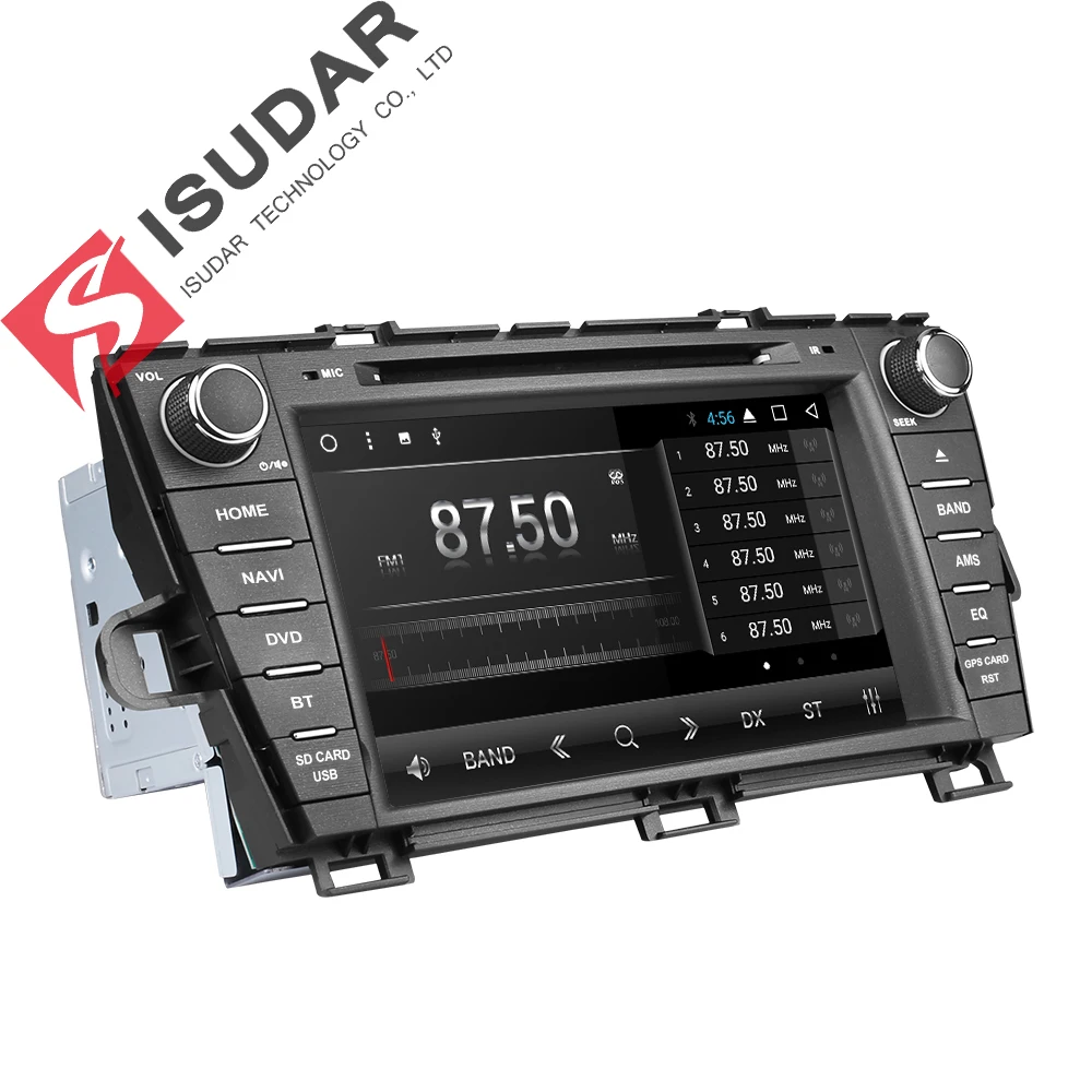 Isudar Car Multimedia player 2 din Auto DVD android 7.1.1 8 Inch For Toyota Prius 2009 2013 Left Driving Quad Core Radio FM