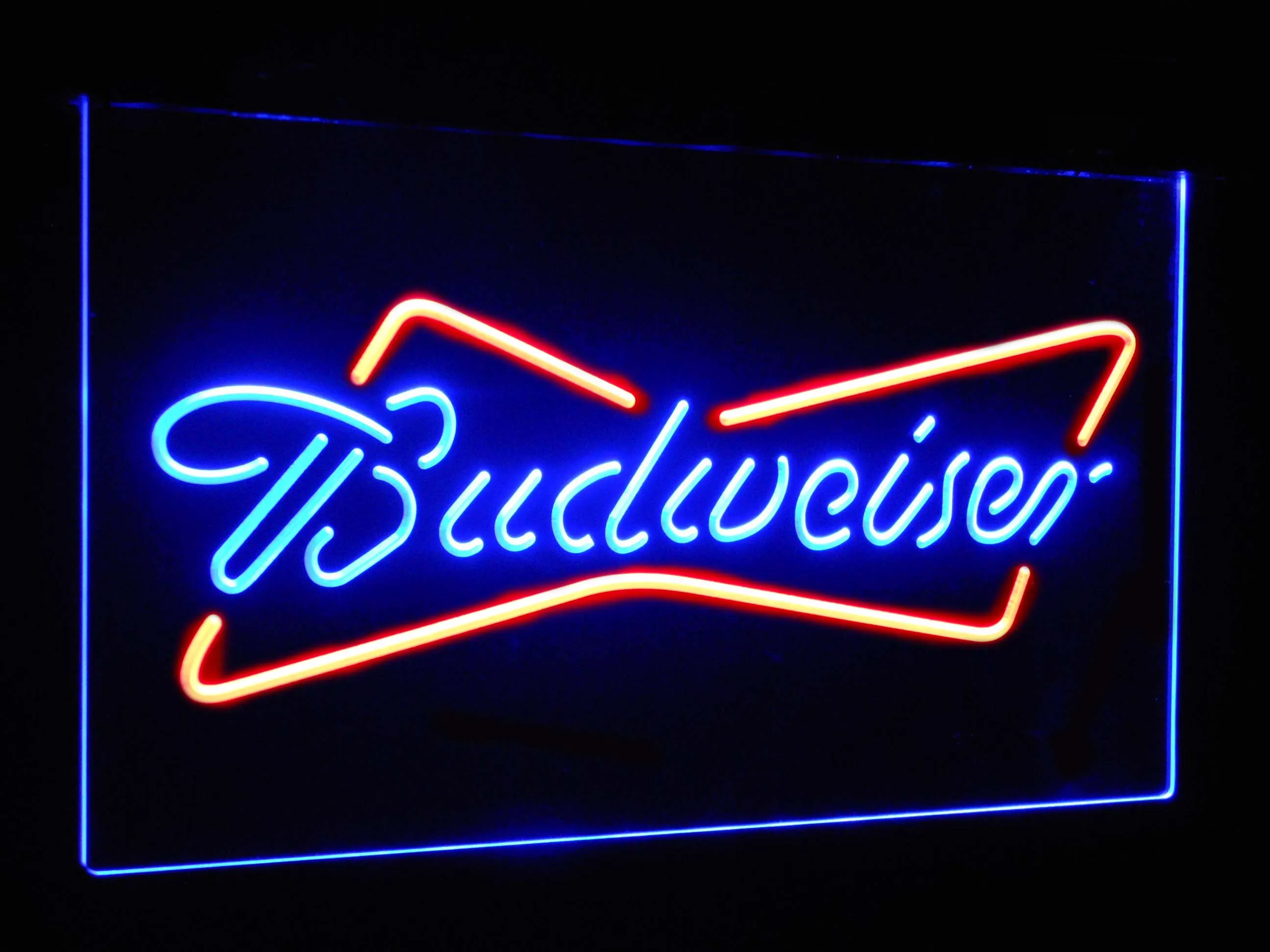 Budweiser классический пивной бар украшения подарок двойной цвет светодиодный неоновый светильник вывески st6-a2009 - Цвет: Blue and Red