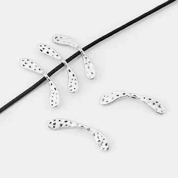 

20pcs Hammered Dragonfly Wing Spacer Sliders Beads For 2mm Round Leather Cord Jewelry Accessories